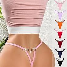 Women's Sexy Hollow-Out Thong with Small Chain - Low-Rise Style Panties, Breathable Cotton Crotch