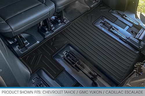 Miniatura 4 de SMARTLINER Juego de forro de 3 filas de ajuste personalizado compatible con Cadillac Escalade 2021-2023 con asientos de cubo de segunda fila