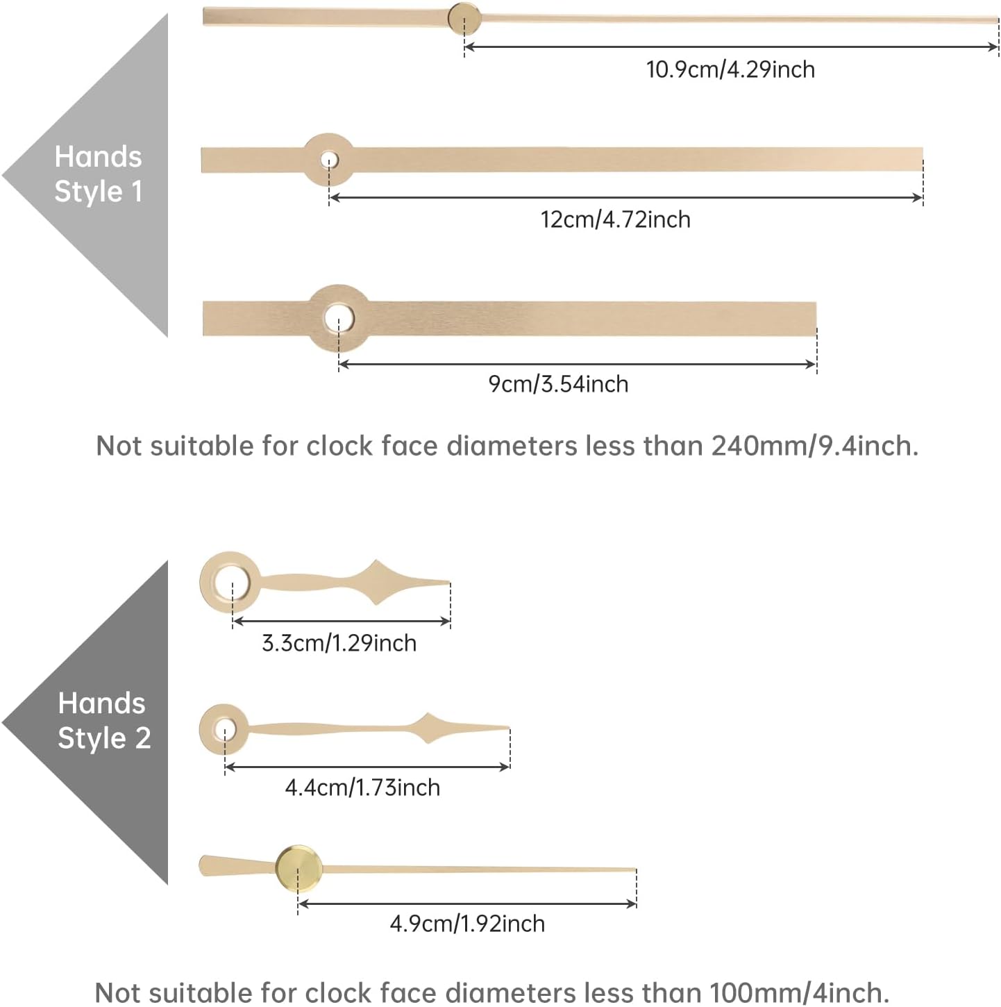 31 mm (1-1/4 inch) Long Shaft Quartz Silent Clock Movement for DIY Repair with 2 Pairs Pointer Hands,Silent Sweep Seconds Mechanism (Gold Hands, 31 mm (1-1/4 inch) Long Shaft-24mm Thread)