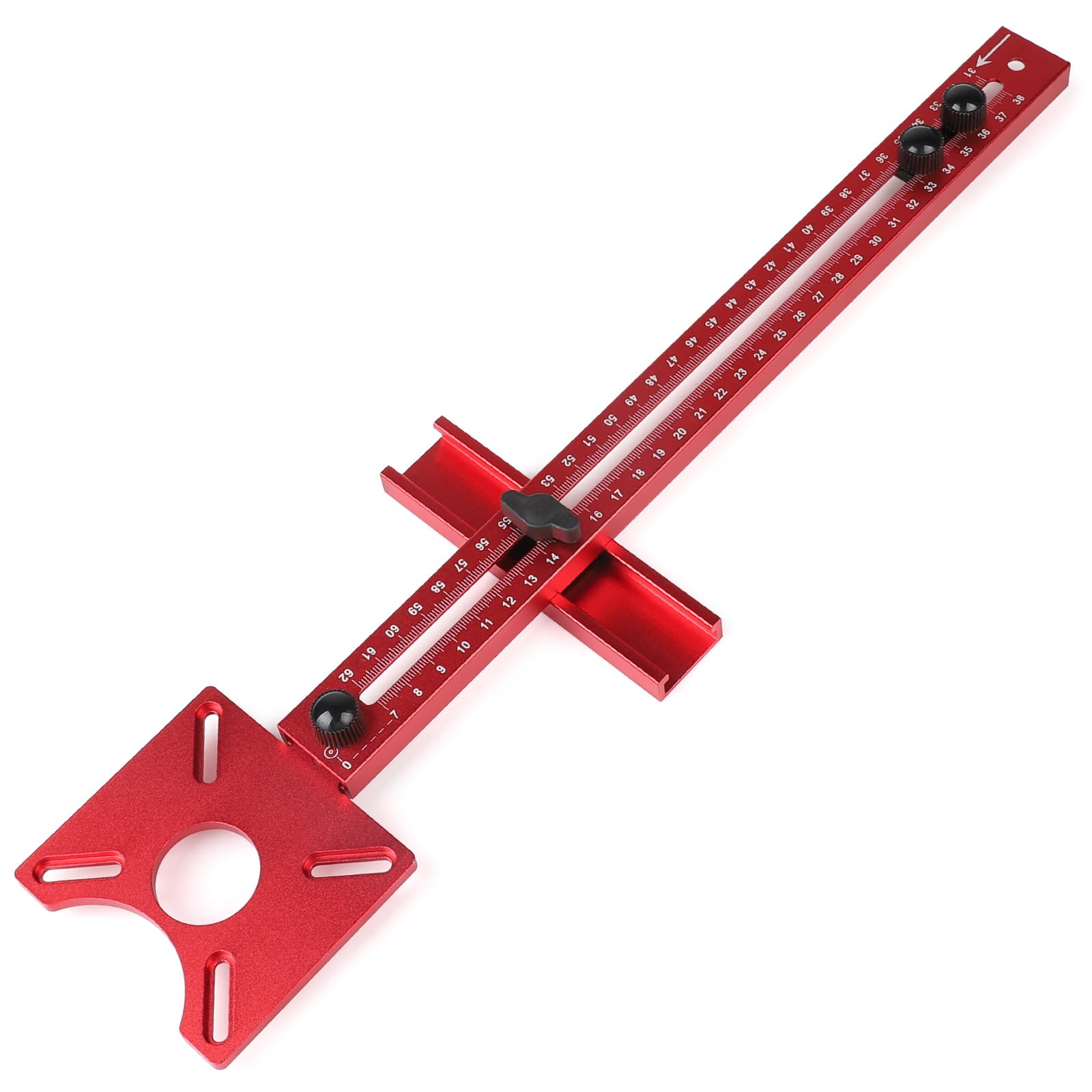 DBREAKS Uchwyt frezujący ze stopu aluminium 4 w 1, uchwyt do rowków frezujących, okrągła maska tnąca do narzędzia frezarskiego, do frezowania routera, frezarki (prosta krawędź)