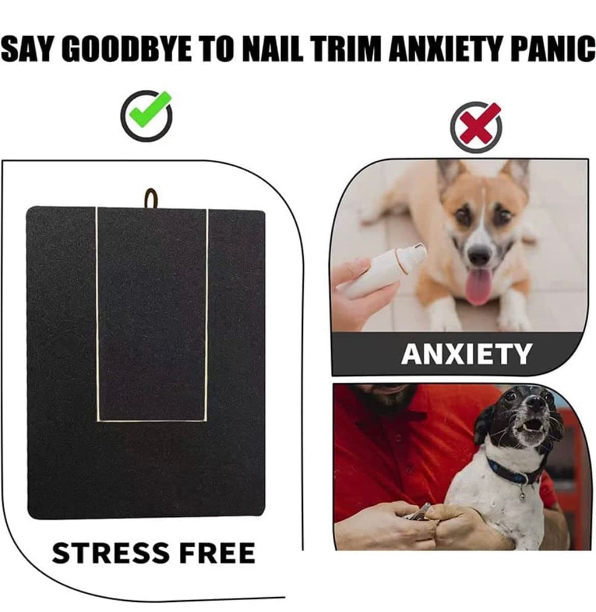 Pyte Dog Scratch Pad for Nails - Natural Pine Wood Dog Nail Scratch Board with Black Sandpaper - Safe and Durable Scratch Square for Dogs with Puzzle Treat Toy - Zero Stress Pet Nail Trimming