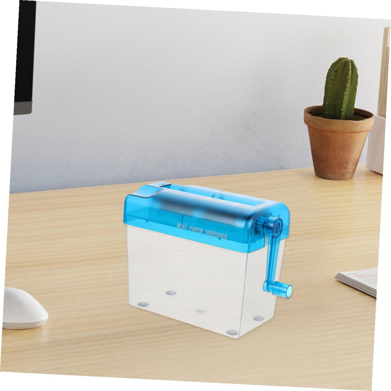 Abaodam Manual Paper Shredder 2pcs Small Desktop Document Shredder Hand Crank Portable Paper Cutting Tool for Home and Office Use