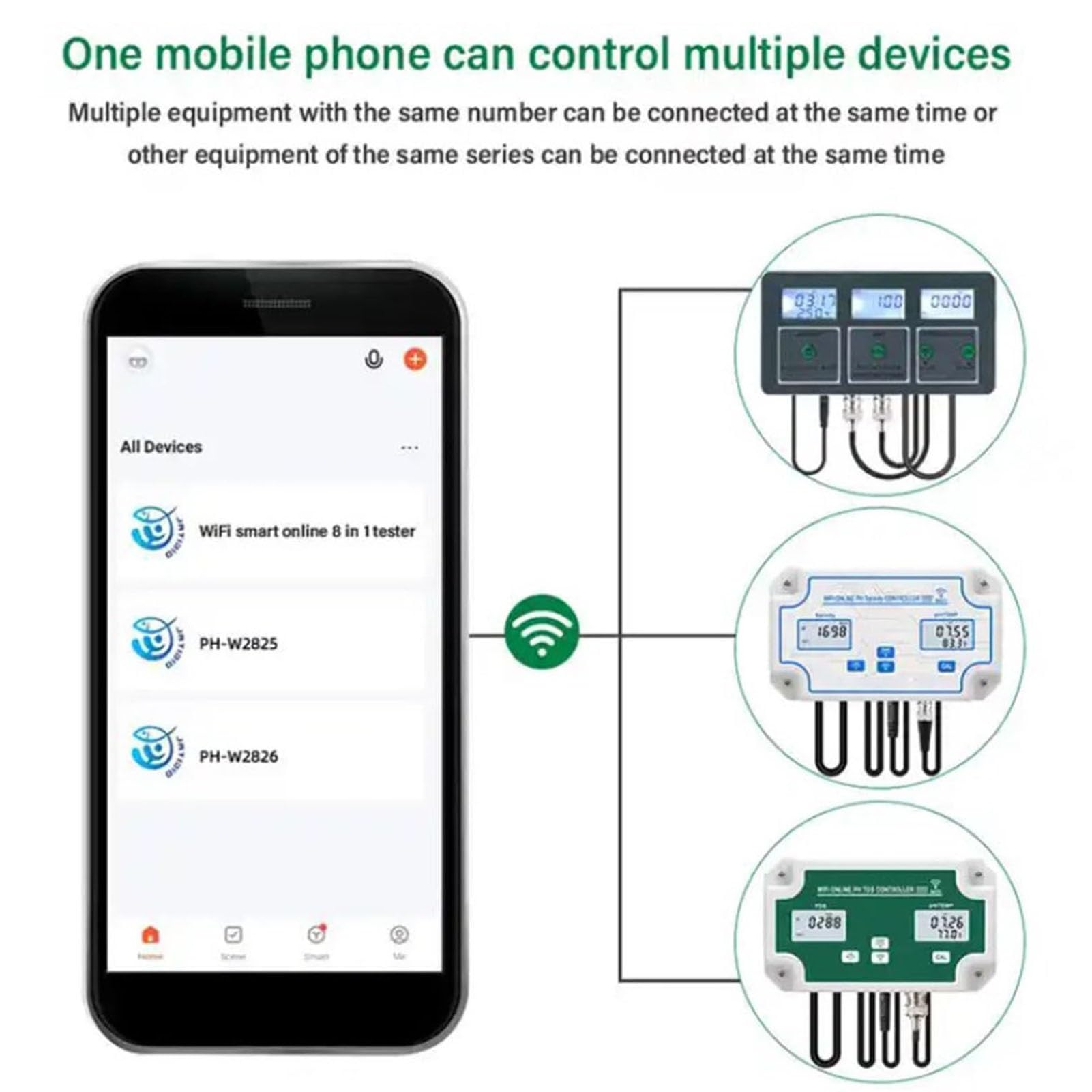 Smart Water Quality Tester, Temperatura TDS, Salinidad SG, Analizador EC ORP para Acuarios, Hidroponía de Piscina, Probador de Calidad del Agua del Acuario