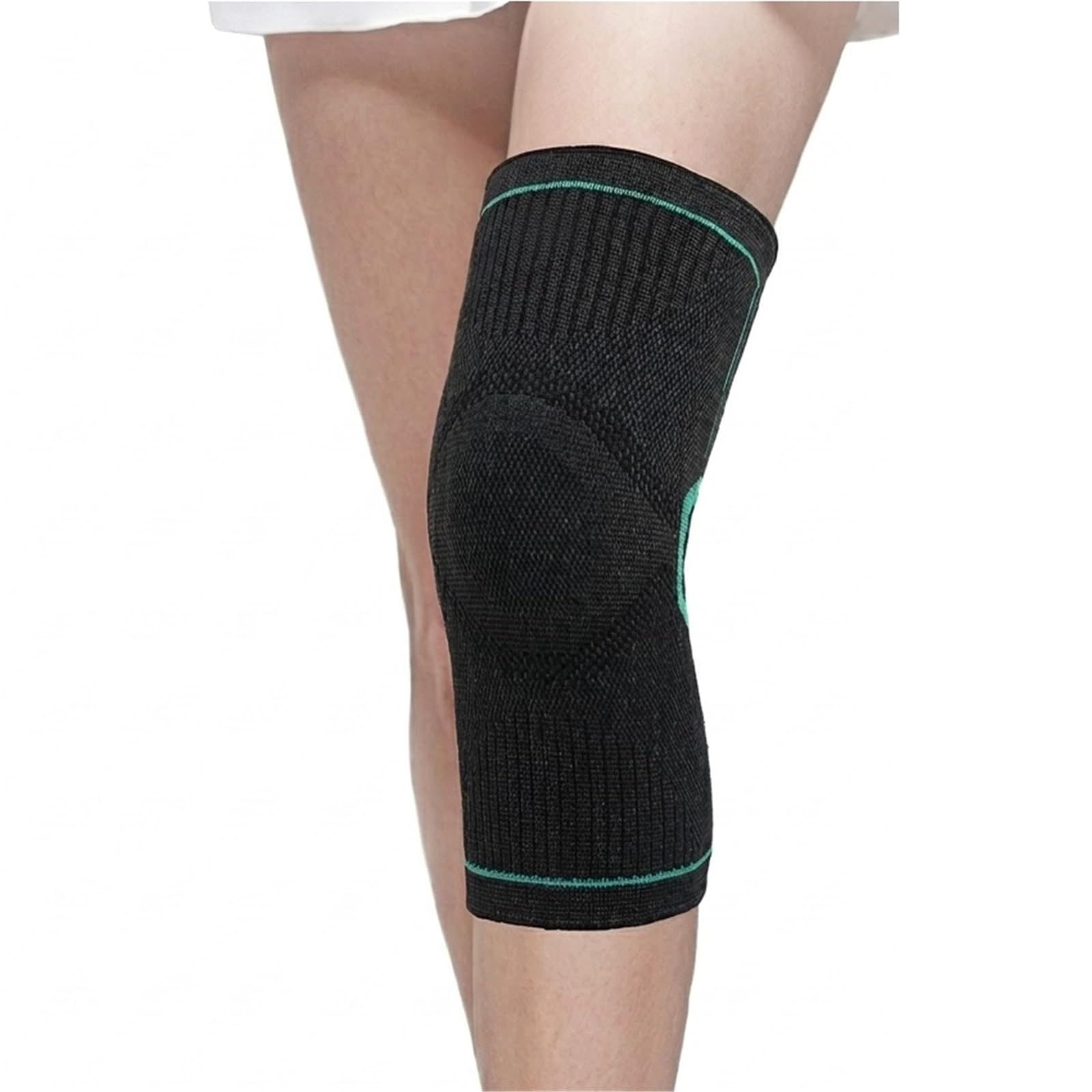 Ginocchiera di supporto per uomo e donna, tutore compressivo per ginocchio per corsa, sollievo dal dolore articolare, palestra, basket, sport, ginocchiera traspirante in maglia, fascia singola (L