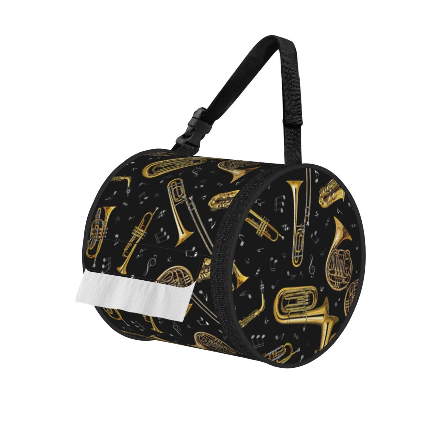 Musical Instruments Print Fashion Tissues Organizer Box, Hanging Tissue Holder For Purse Coins For Car Office Daily Outing