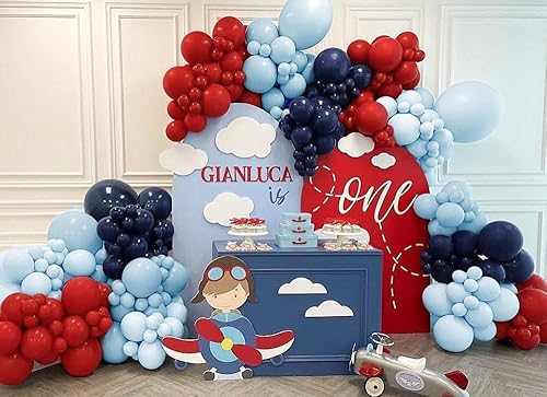 Guirnalda de globos azul marino y rojo de doble relleno, globo azul macarrón rojo real, kit de arco de globos de látex rojo de alta calidad para Guirnalda de globos azul marino y rojo de doble relleno, globo azul macarrón rojo real, kit de arco de globos de látex rojo de alta calidad para