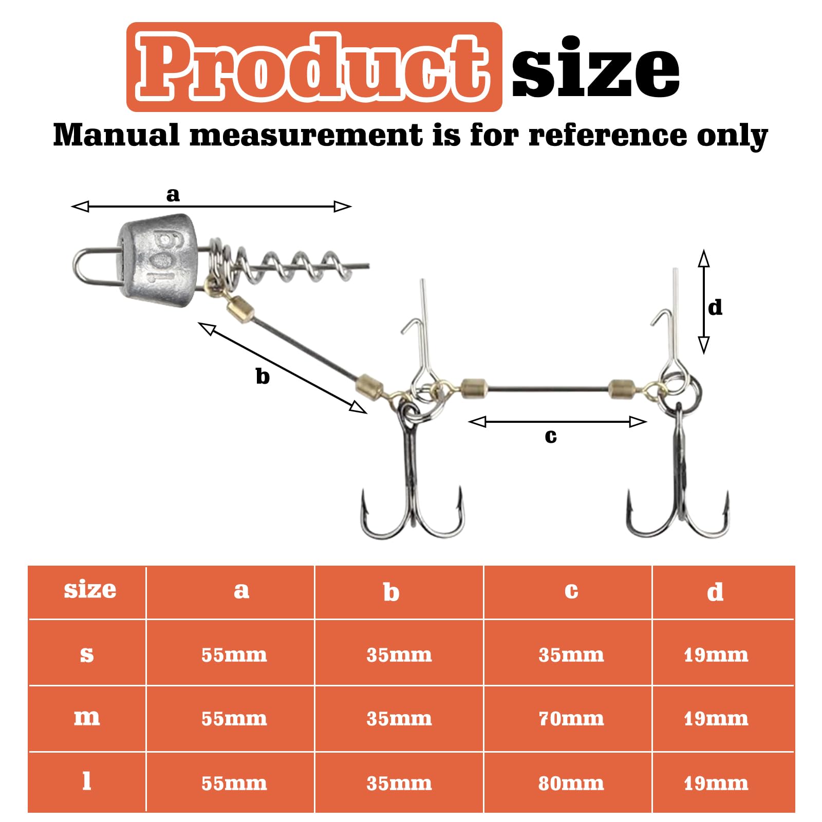 TOATELU Lot De 3 Hameu00e7ons Stinger Avec Systu00e8me De Bas De Ligne Et 5 Poids Interchangeables, Systu00e8mes U00e0 Visser Pour Poissons En Caoutchouc, Avec Tu00eate Plombu00e9e, Pour Appu00e2ts Des Tailles 10, 13