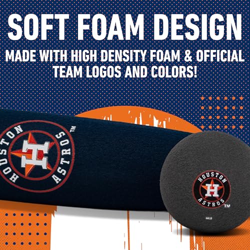 Image of MLB Houston Astros Team Jumbo Foam Bat and Ball Set, 21-Inch, Blue