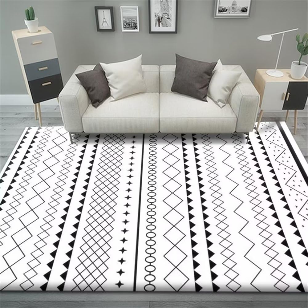 Tapis de chambre fille ado gris à motif géométrique 180x280cm