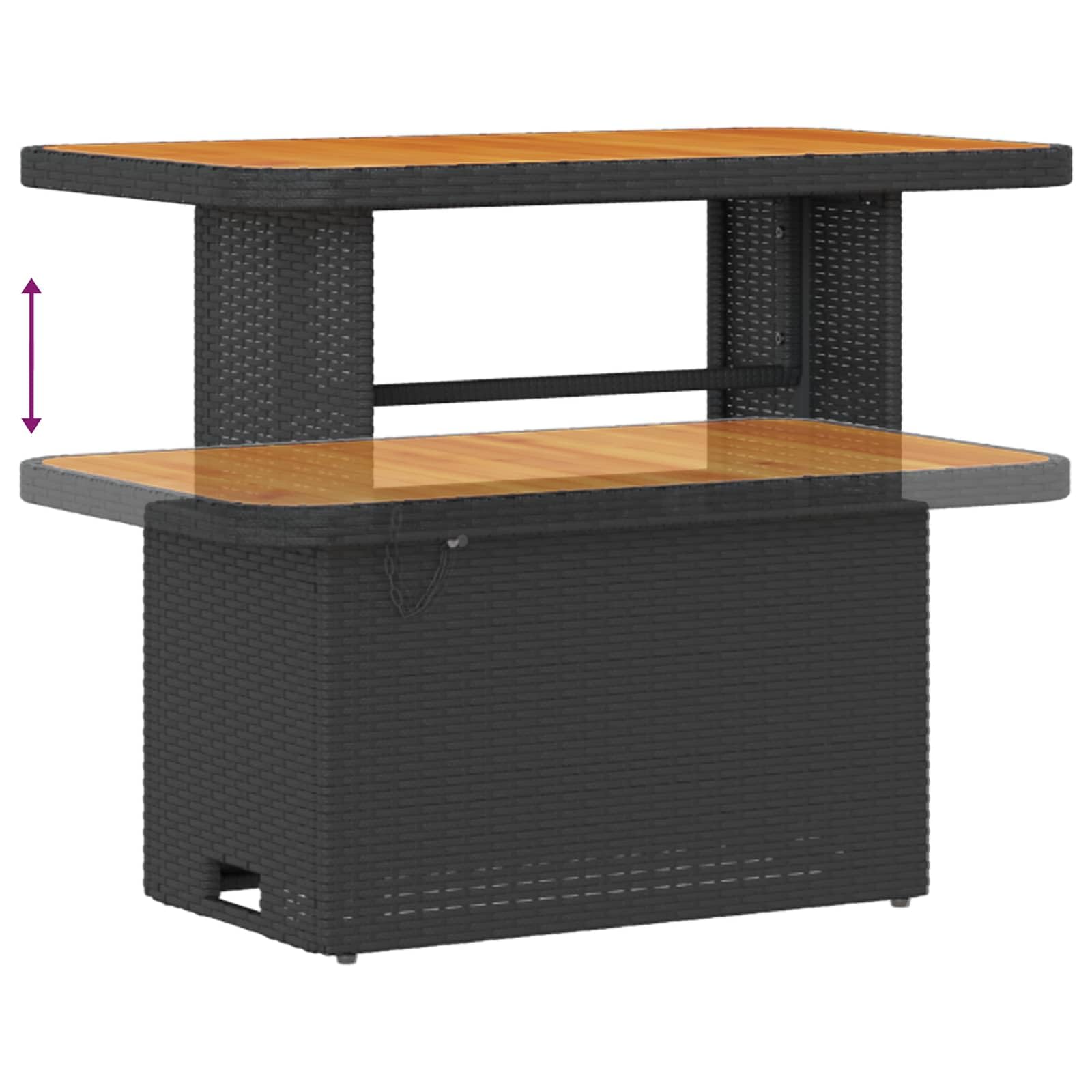 Ensemble canape Jardin 8 Pieces Noir polyrotin avec Coussins modulable Table reglable Hauteur canape d Angle Exterieur terrasse Resistant intemperies UV Assise Confortable