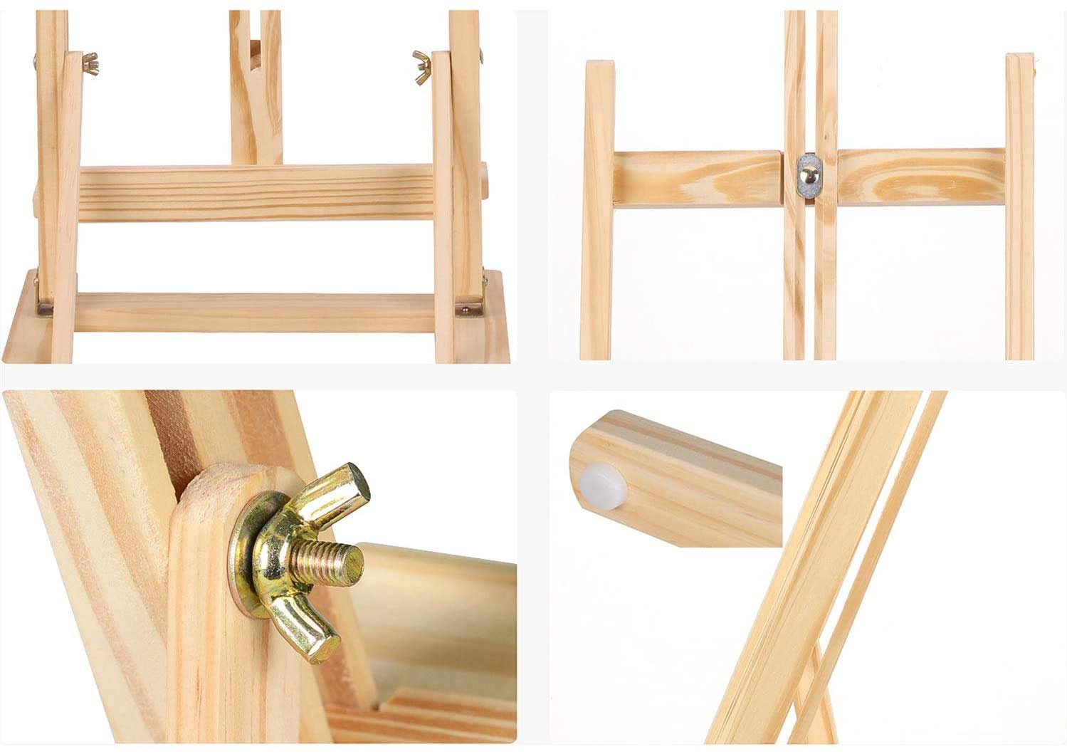 Soporte de exhibición de Lienzo para exhibición de Carteles, Caballete de Estudio de Escritorio de Madera portátil, Soporte para Carteles Ajustable en Altura, Soporte de,