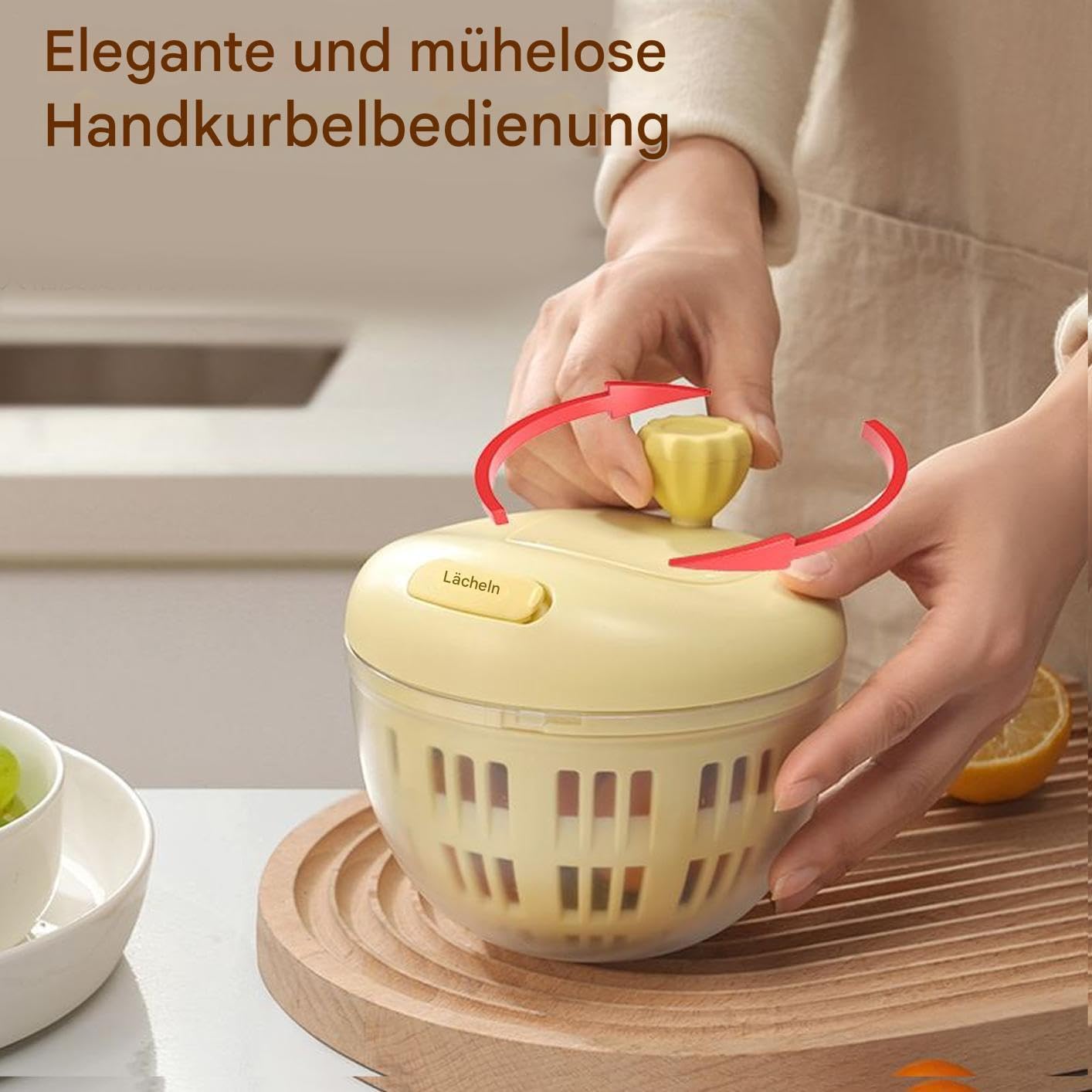 Gemüsetrockner, Spülmaschinengeeignetes Spülbecken (800 ml)(Yellow)