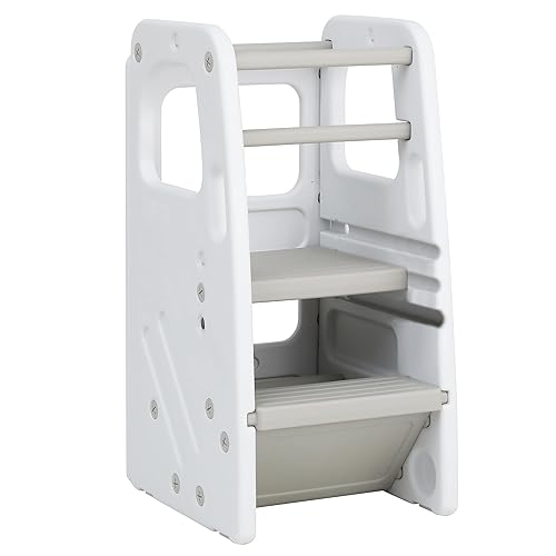SDADI Taburete de cocina para niños pequeños, taburete de plástico para niños con 3 alturas ajustables, doble riel de seguridad y almohadillas disponible en Yaxa Venezuela