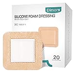 Dimora Silicone Foam Dressing with Border 20 Pack Adhesive 4x4 Waterproof Wound Dressing Bandage for Wound Care