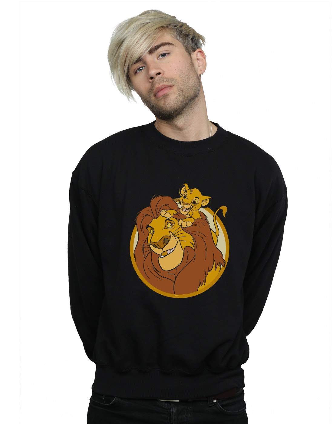 Disney Men's The Lion King Mufasa And Simba Sweatshirt Black Large