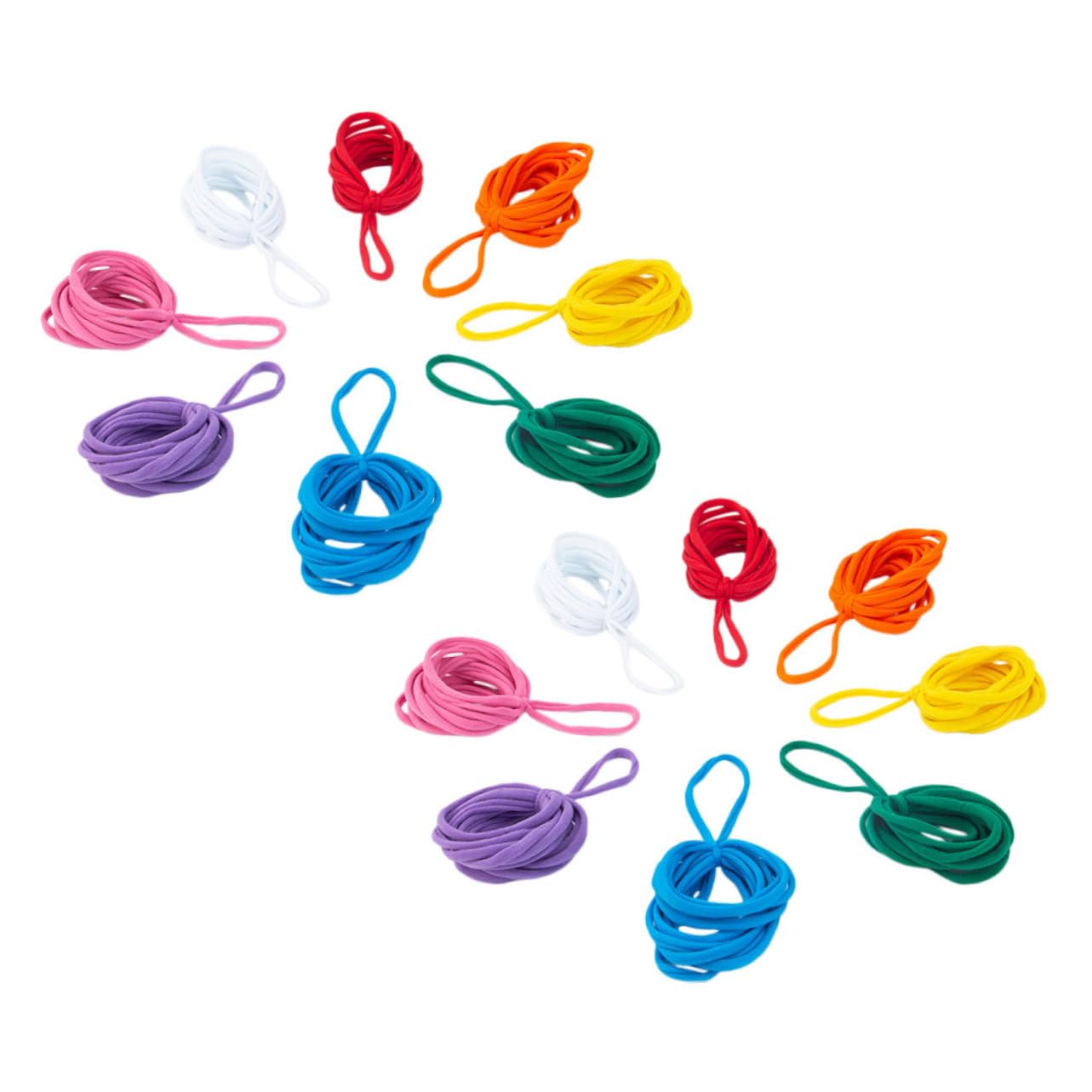 VICASKY Juego de 4 juegos de cuerda trenzada elástica, juego de manualidades para hacer joyas, juguetes para niños, telares, trabillas para ollas, kit de telar para acrílico, 96 unidades x 4