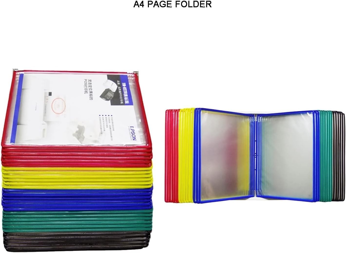 Desktop-Referenz- und Anzeigesystem, 20 doppelseitige Polypropylen-Taschen, A4-Wand-Flip-Ordner, for Büro- und Heim-Metallordner(G)