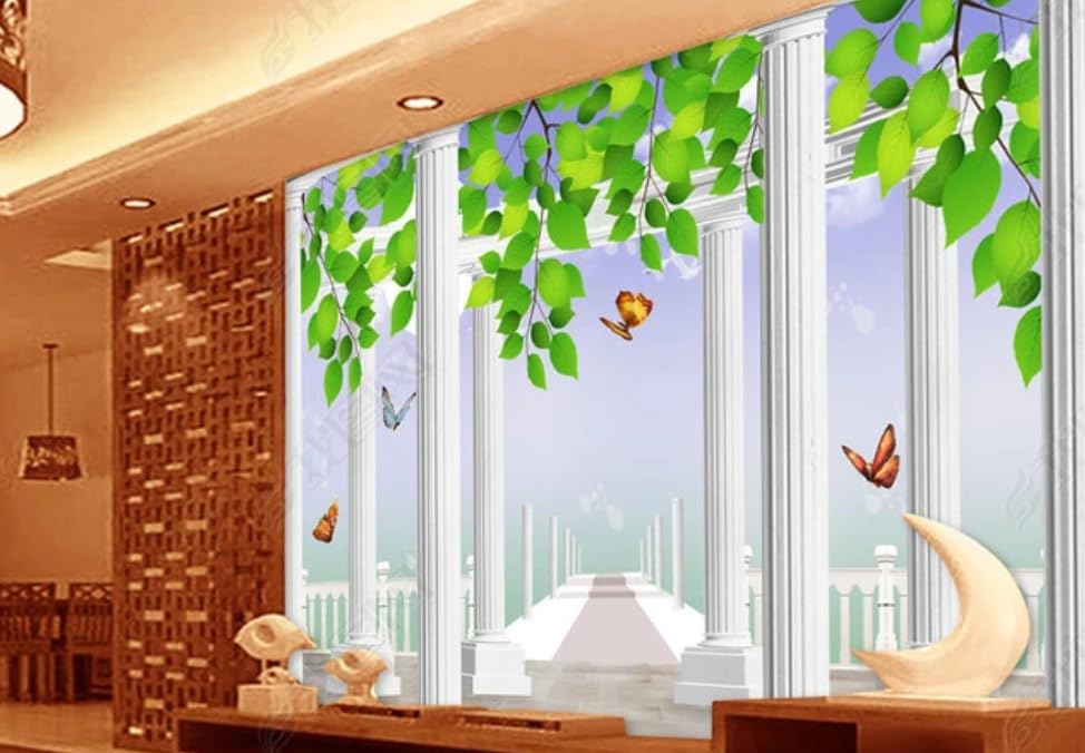 Papier peint intissé feuille verte premium papier peint panoramique salon