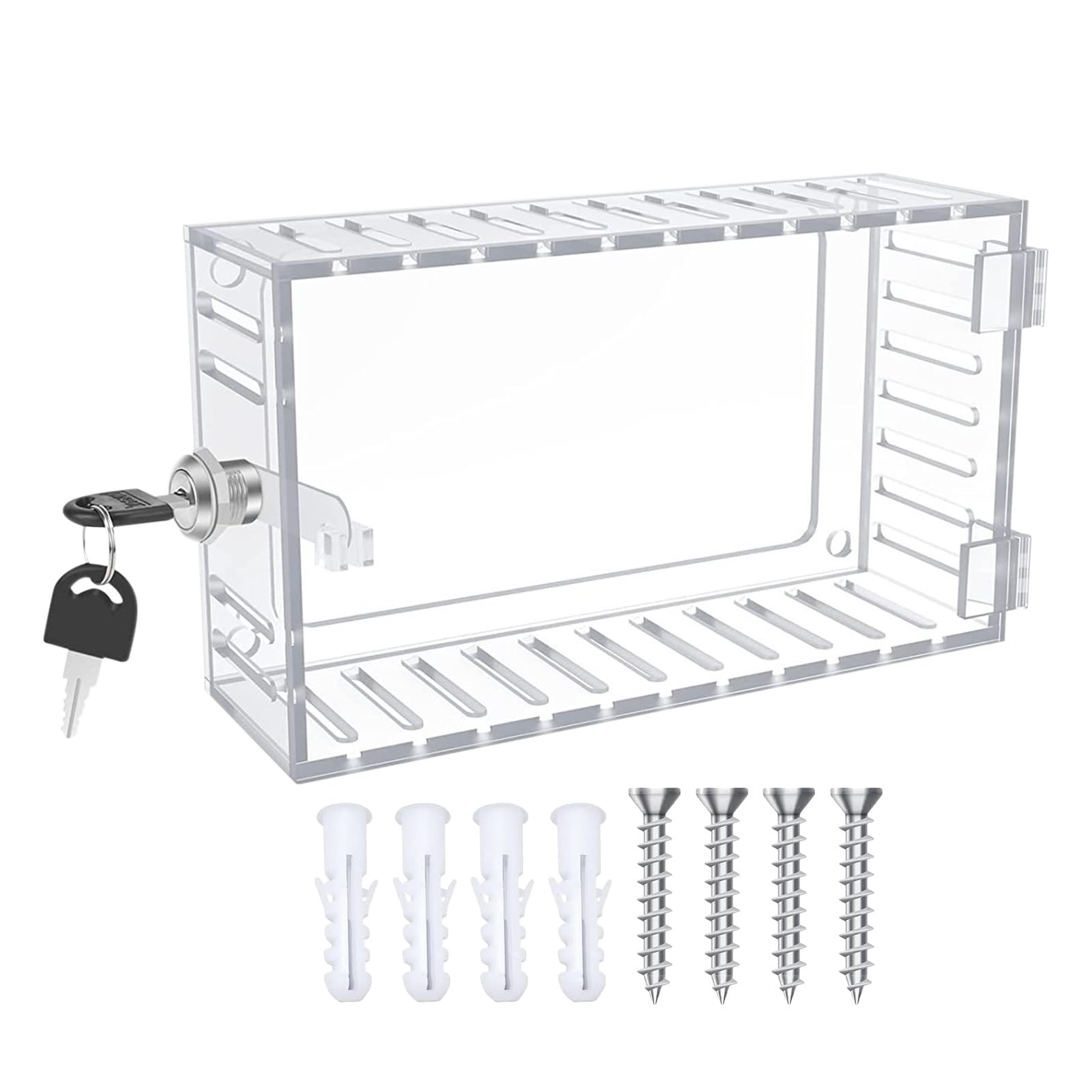 Large Universal Thermostat Lock Box with Combination Lock, Clear Thermostat Guard for Wall, Fits Thermostats 7.8'' x 4.7'' x 2.7'' or Smaller