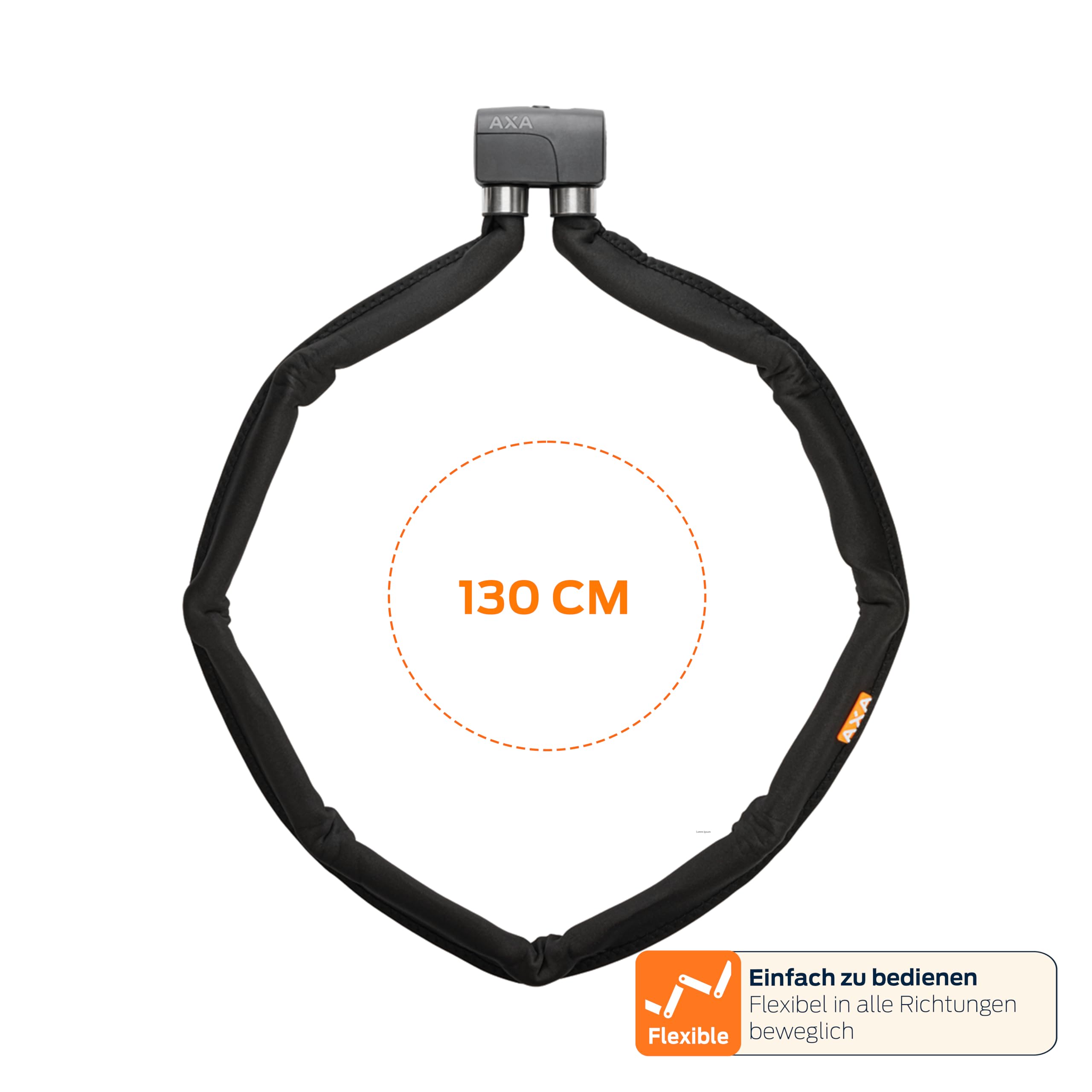 AXA Foldable 8 Lucchetti pieghevoli Black 130 cm