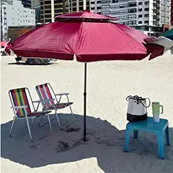 Guarda-sol Para Churrasco Praia Articulado 2,40 (Vinho)