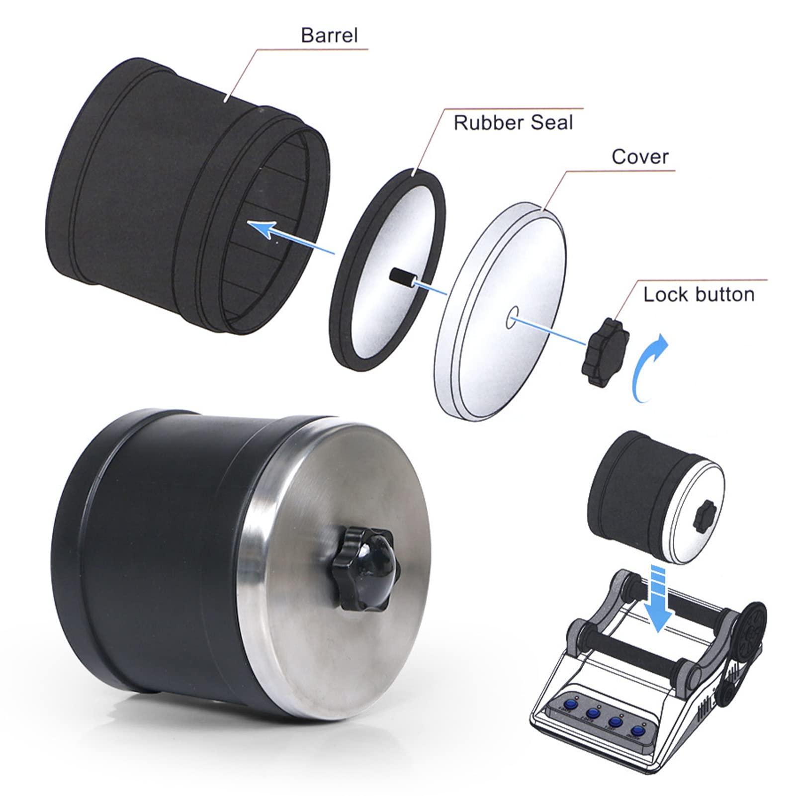 Kits de culbuteurs de Roche, 4 Types Rock Tumbler Grit et livret d'instructions Inclure Les Pierres précieuses brutes Sac d'accessoires de Fixations de Bijoux Trousses scientifiques (#2)