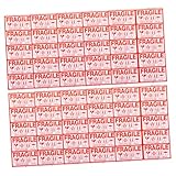 Gadpiparty 100 Stück Selbstklebende Fragile Versandetiketten Stabile Verpackungsaufkleber Warnhinweise für Zerbrechliche Pakete Vielseitig Einsetzbar für Kartons und Versand