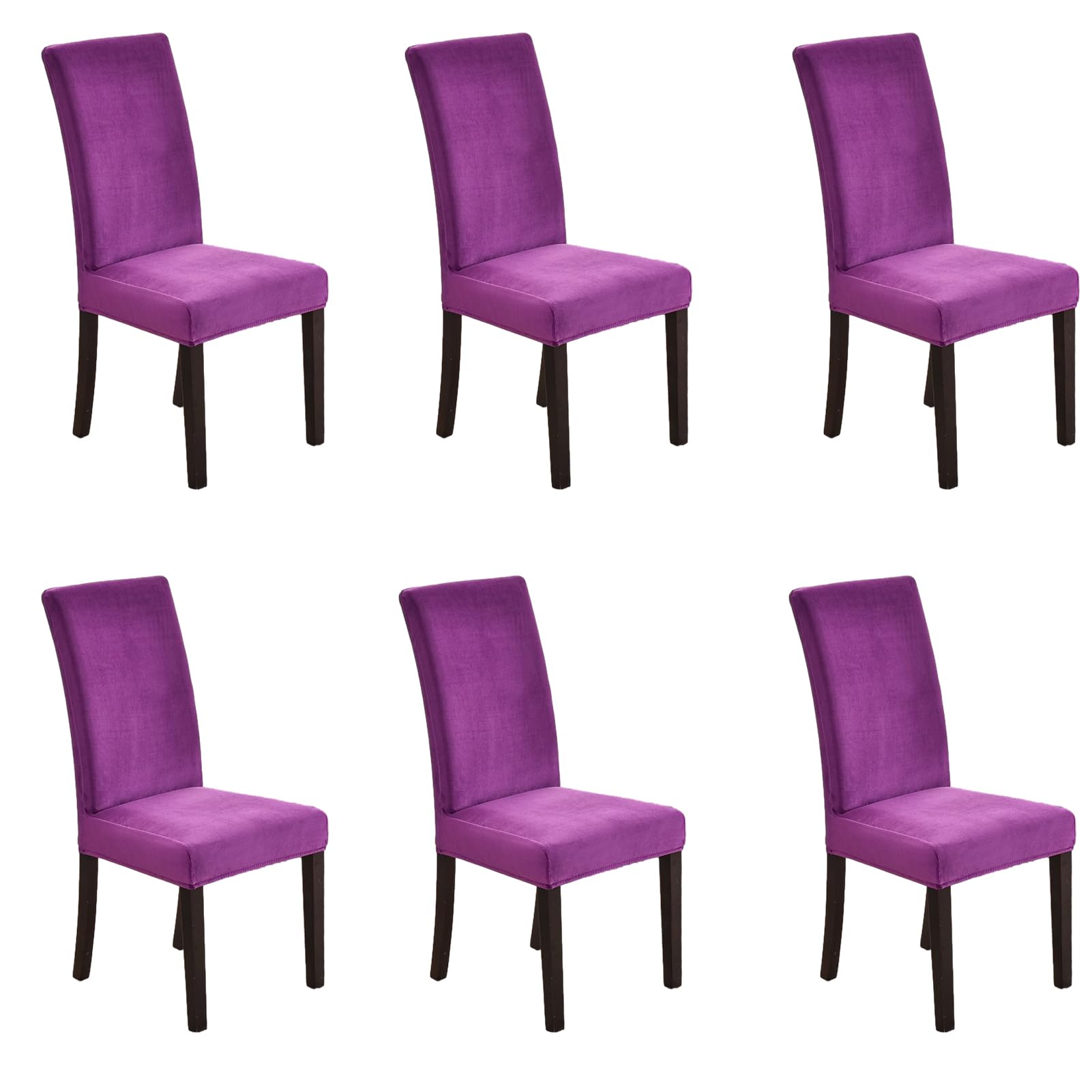 Housse de chaise de salle à manger en velours chic lot de 6 pour cérémonie et hôtel