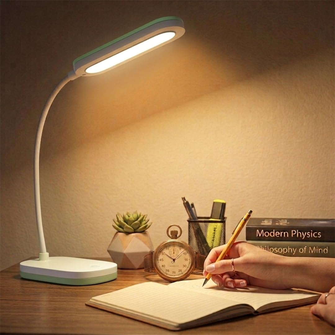 fizzytech 360° Flexible LED Desk Lamp with USB Charging & Night Light – Touch Control Adjustable Desk Light for Reading, Studying, Office & Home Use (Green)-picture-16