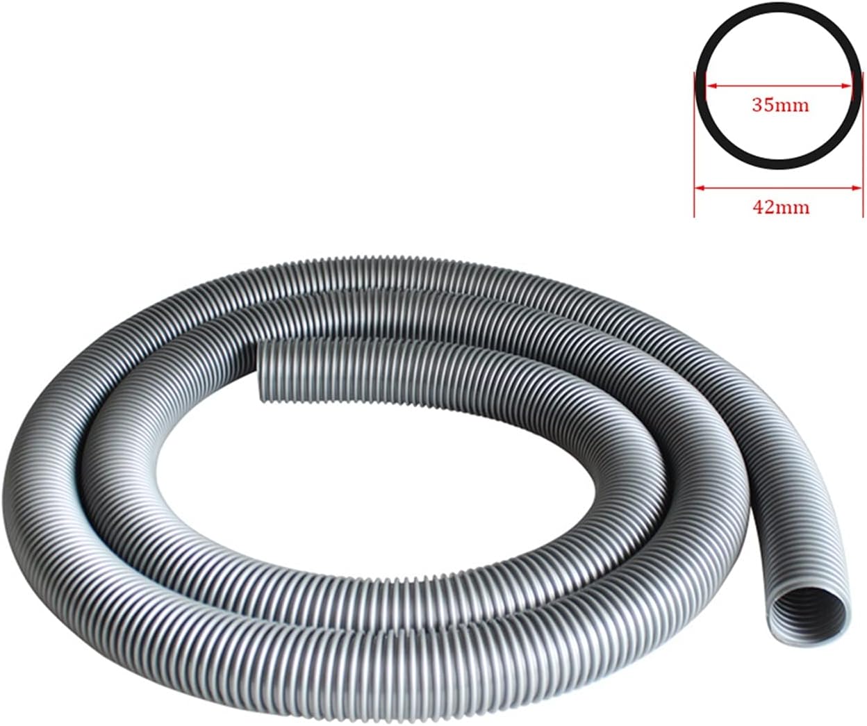 YANGQI yaoqijie Inner 35mm/Outer 42mm Vacuum Cleaner Thread Hose/Bellows/Straws/Soft Pipe Durable Flexible Replacement Vacuum Tube Lasting (Color : Gray-1m (35mm))