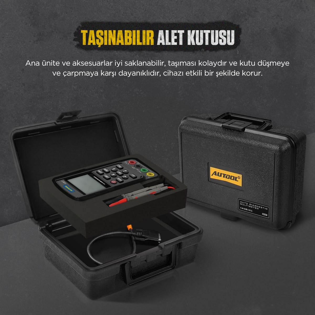 AUTOOL DM301 Cyfrowy tester multimetru, woltomierz DC AC, Ohm Volt Amp Dokładny pomiar napięcia prądu rezystancji Diody Ciągłość Oscyloskop Impuls Sygnał temperatury