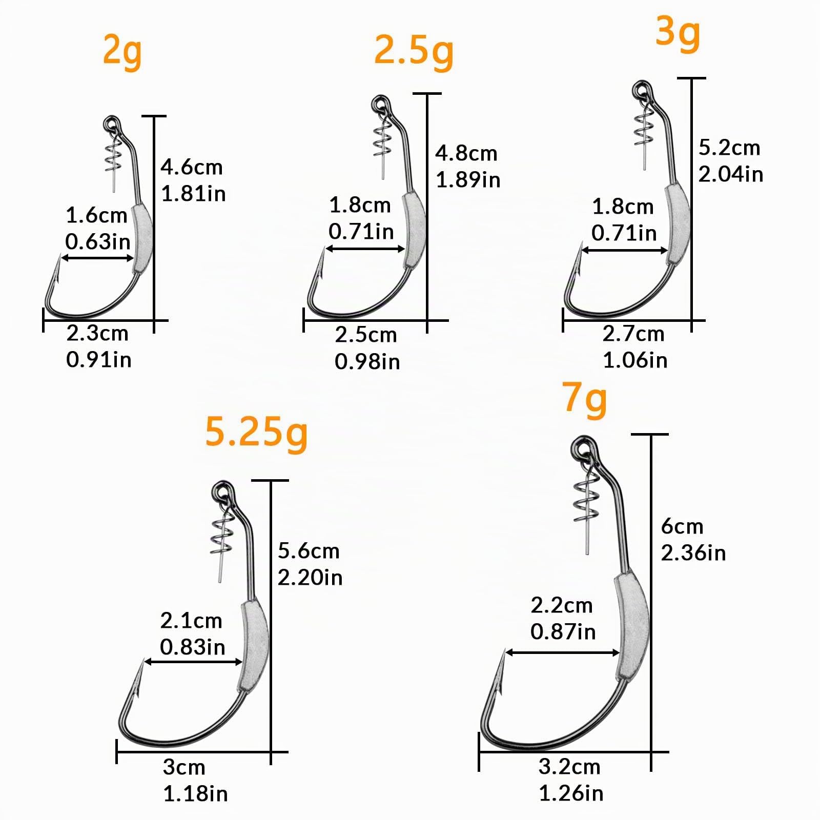THKFISH Ami da Pesca Ganci Twist-Lock Ganci Weedless Ganci Appesantiti Ganci Swimbait per Ganci Appesantiti in Plastica Morbida Acqua Salata Acqua Dolce 19PZ 25PZ 30PZ 60PZ