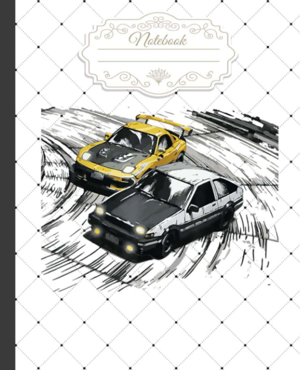 JDM Car Street Drift Race - 86 VS FD anime style Notebook: Car Composition Notebook Wide Ruled : 120 pages 7.5x9.25 Suitable for Home School Office Supplies