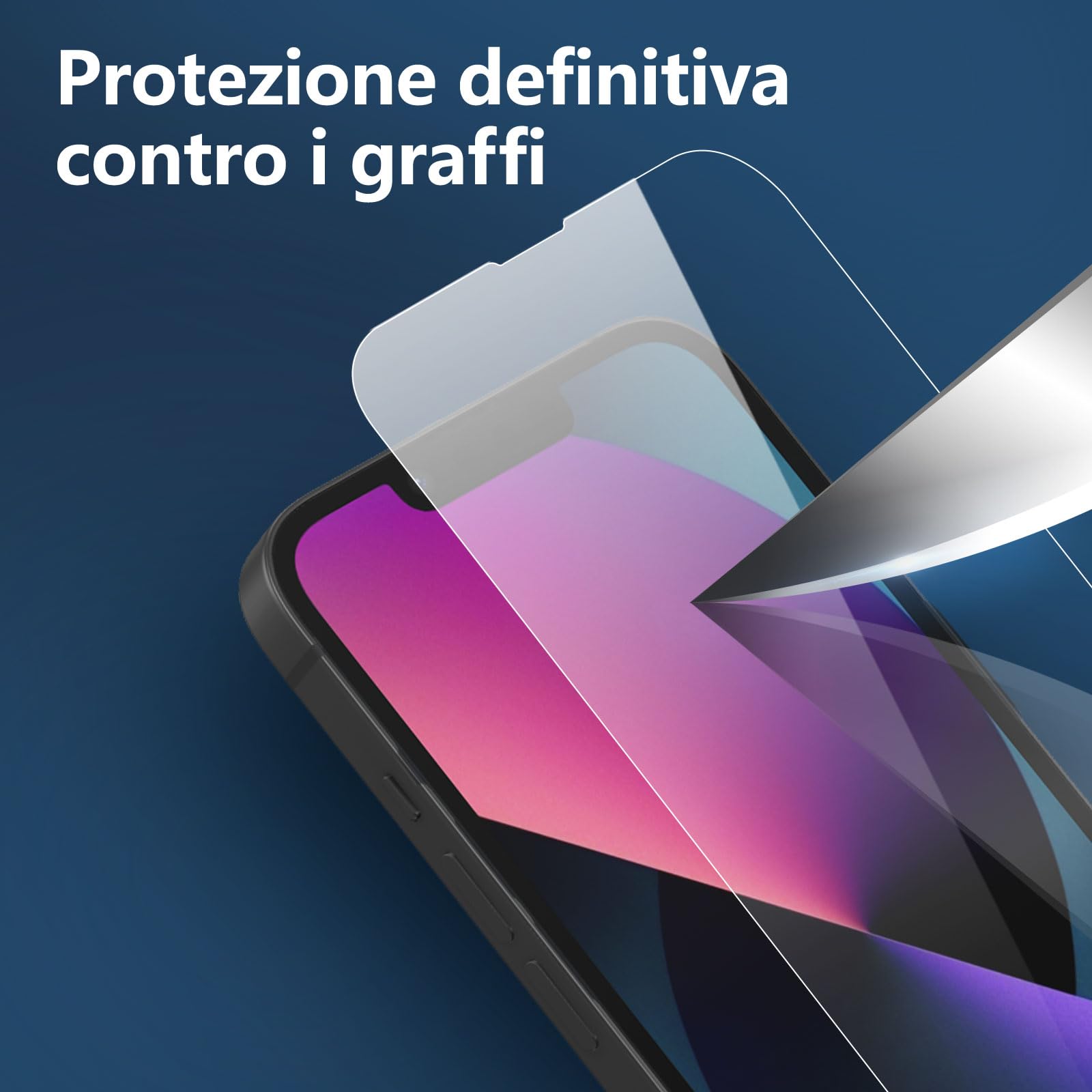 NEW'C 3 Pezzi, Vetro Temperato per iPhone 13 Mini (5,4 Pollici), Pellicola Prottetiva Anti Graffio, Anti-Impronte, Senza Bolle, Durezza 9H, 0,33mm Ultra Trasparente, Ultra Resistente