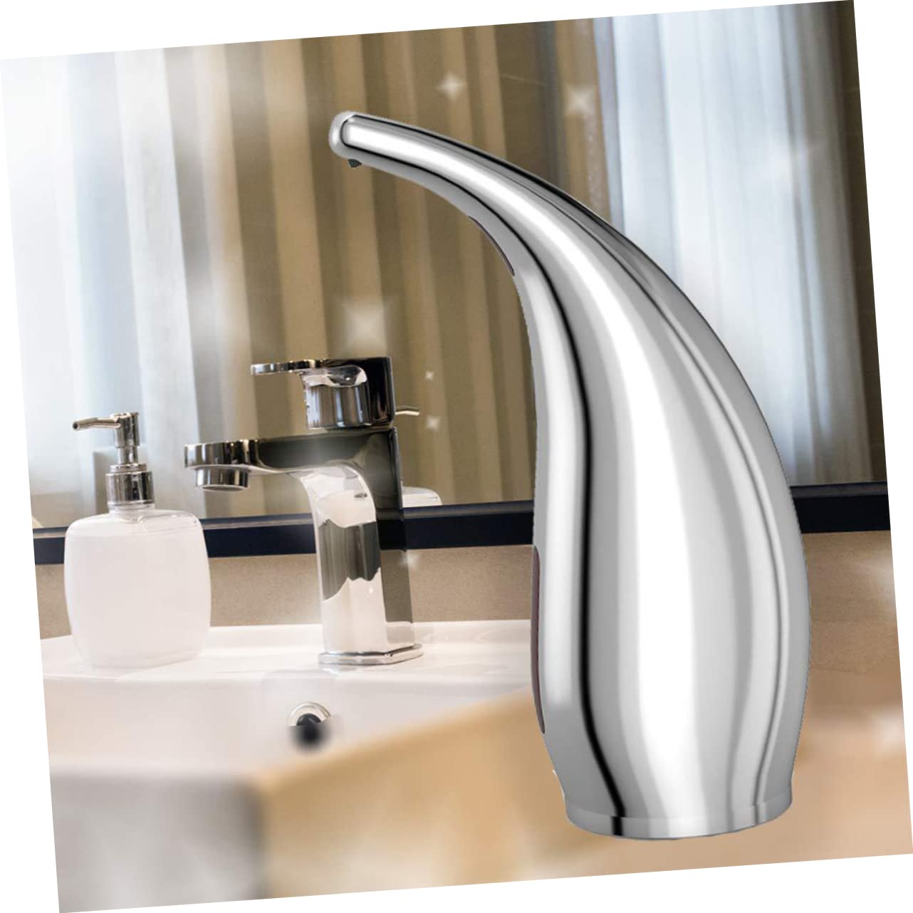 Dispensador de Jabón Líquido Abs sin Contacto Sensor de Movimiento, Manos Libres, 300ml, para Cocina y Baño