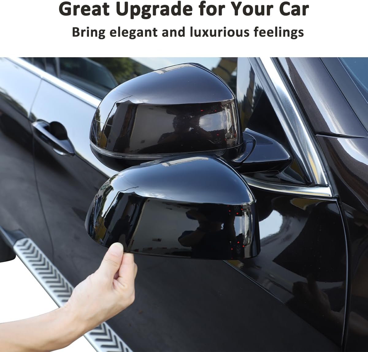 Car Rearview Mirror Cover Side Mirror Protect Covers Outer Wing Mirror Decorate Cover Compatible with BMW X5 F15 G05 X6 F16 G06 X7 GO7 2014-2023 Car Side Mirror Decoration Cover (Gloss Black)