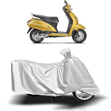 Blue Tree Quality 100% Matty Two Wheeler Body Cover for Honda Activa 5G (Silver Matty)