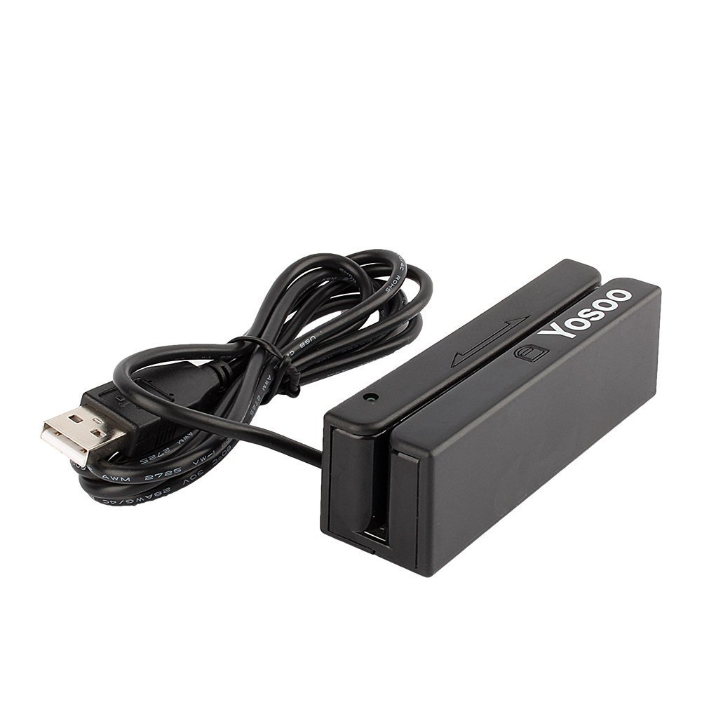Mini lecteur de bande magnétique de carte de crédit USB Msr90 3 pistes triples Hi-Co haute vitesse pour système de point de vente, caisse enregistreuse Msr, Noir