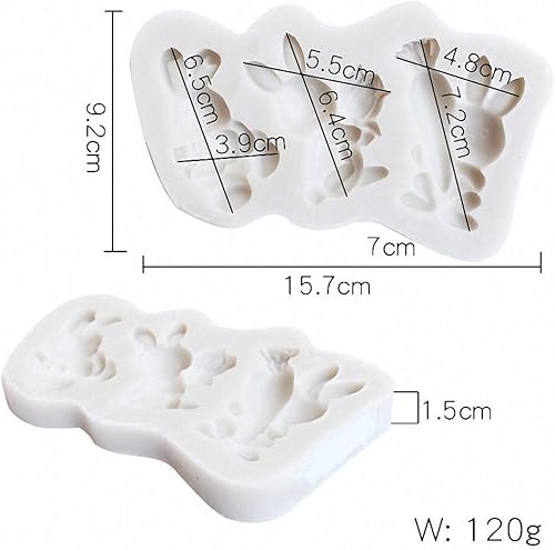 Miniatura 2 de Conejo de Pascua Conejito Fondant Silicona Molde Decoración Herramienta de Decoración de Chocolate Caramelo Pastel Gumpaste Molde de Papel de