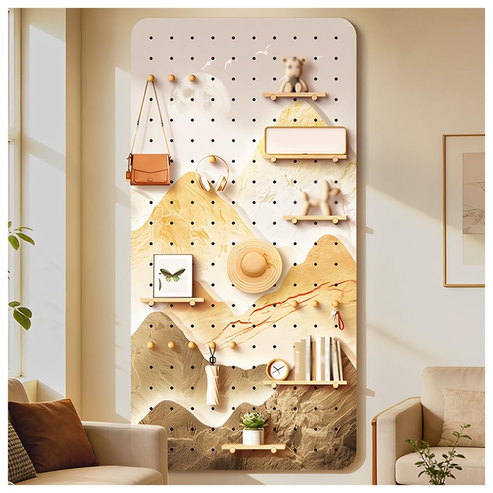 Kit organizador de pared de tablero perforado de madera, paneles de exhibición de 17 mm de grosor para almacenamiento de herramientas de garaje en el hogar, fácil montaje, organizador versátil, 60 x