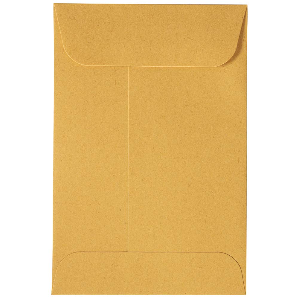 JAM PAPER #4 Coin Business Commercial Envelopes with Peel and Seal Closure - 3 x 4 1/2 - Brown Kraft Manila - 50/Pack