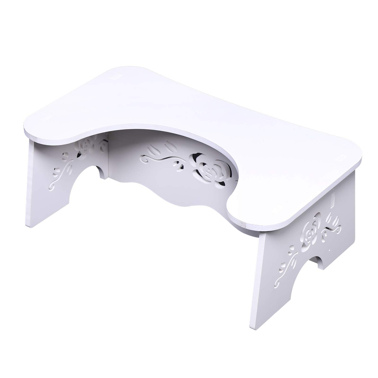 TFCFL Taburete antideslizante para baño, blanco, de madera, clásico, contra las hmorroides, estreñimiento, Reizdar, Blhbauch, 47 x 27,5 x 17,5 cm