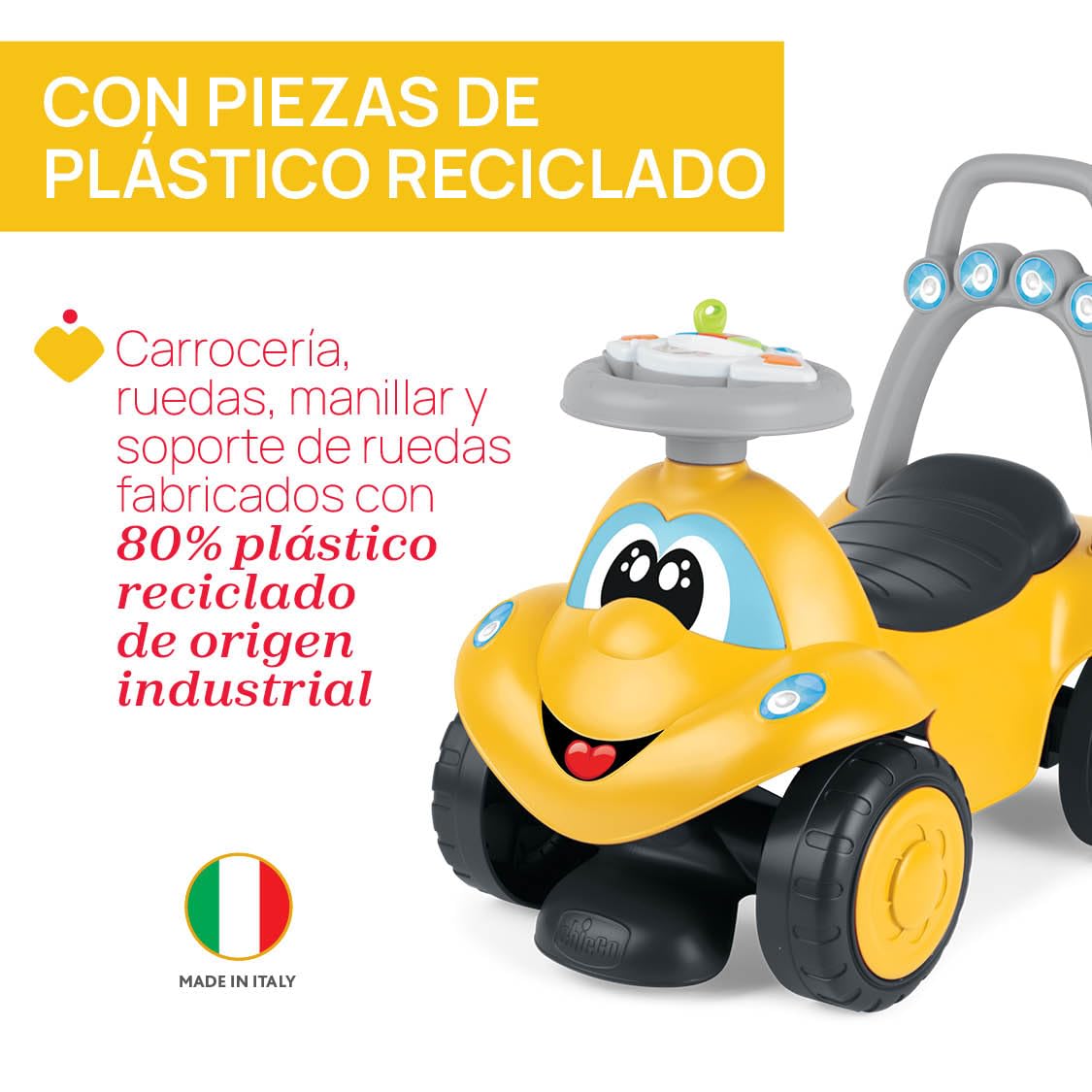 Chicco Andador Correpasillos 2 en 1 Billy El Caminón, Interactivo con Sonidos y Luces, Andador Bebé Primeros Pasos, Juguetes Bebés y Niños De 9 Meses a 3 Años, Amarillo