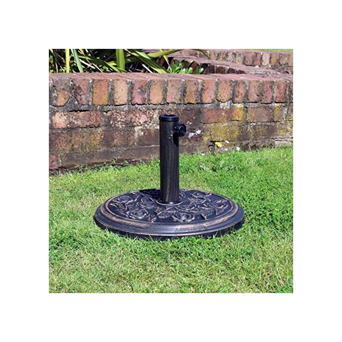 Buy garden mile Rattan Effect Garden Parasol Umbrella Base Heavy Duty
