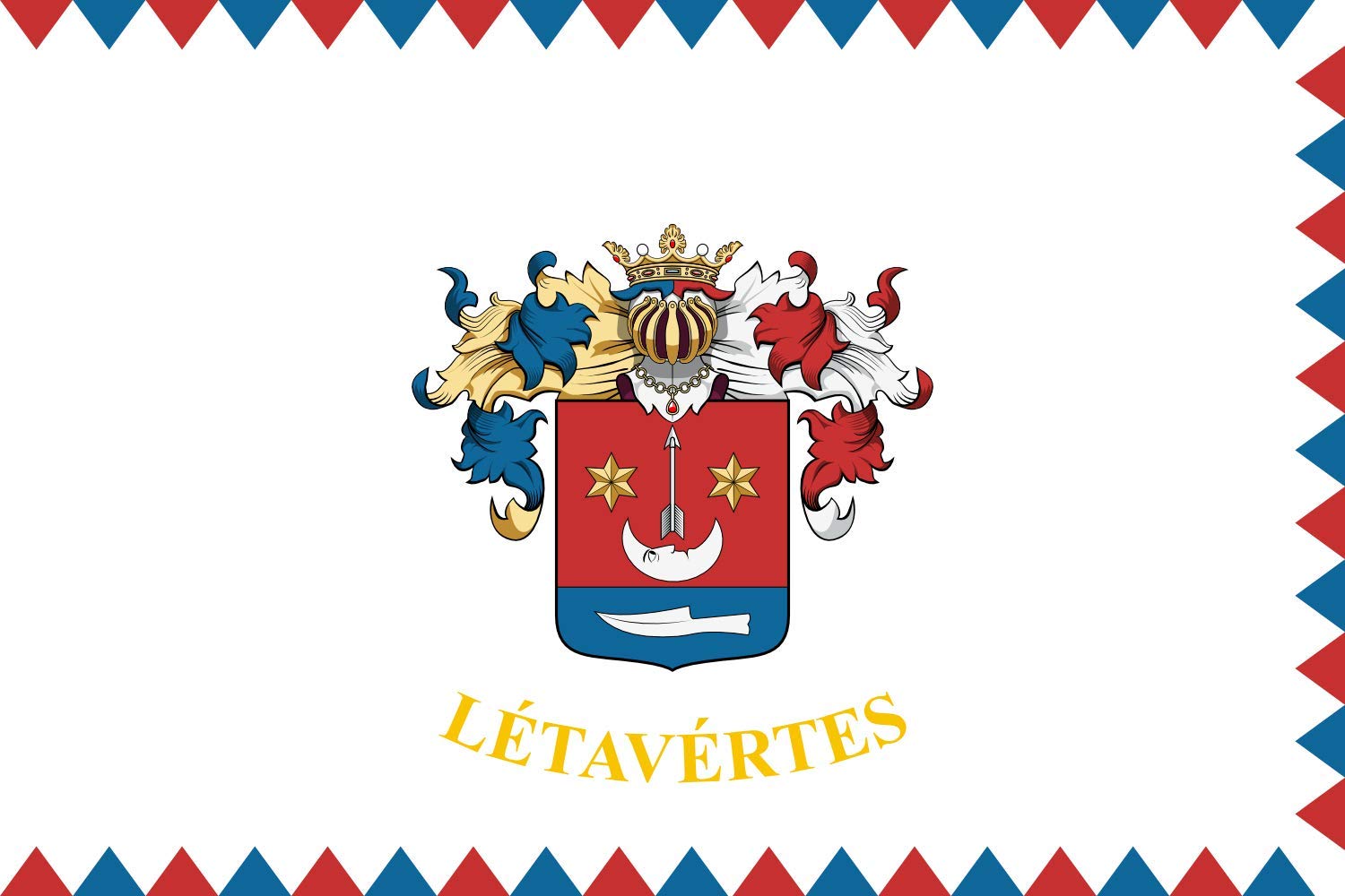 Drapeau Large Létavértes horizontal idéal pour célébrations locales et façades