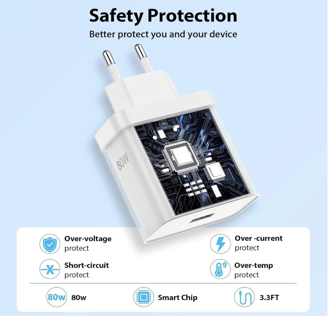 Caricatore Rapido 80W SUPERVOOC Con Cavo USB-C 2 Metri – Compatibile Con OPPO, OnePlus E Realme (Find X5, Reno, Nord, 12 Series) - 2
