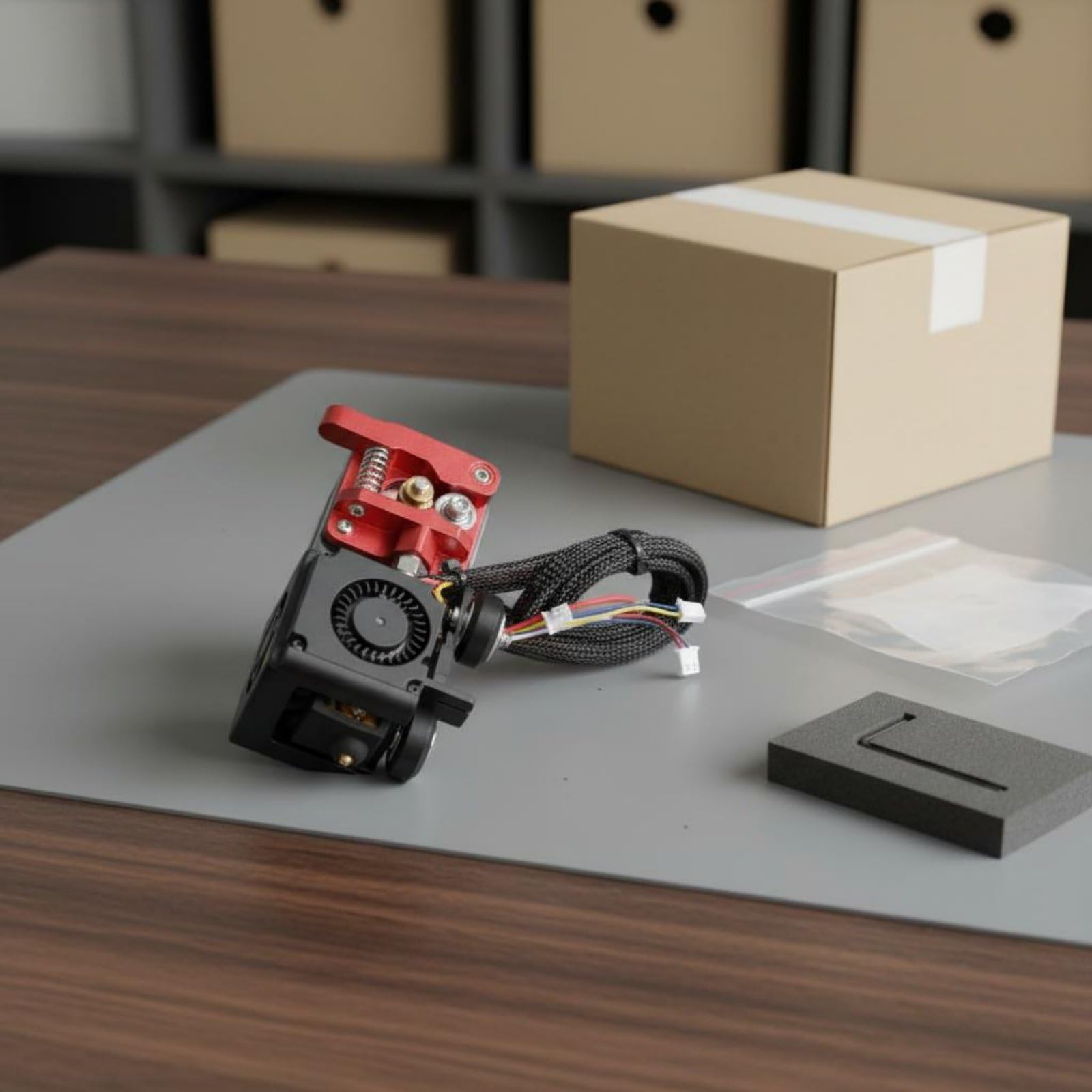 3D Printer Upgrade Estrusore Gruppo Alimentatore Filamento Doppio Ingranaggio Modulo Hotend Ricevitore Filamento Stabilizzato Corpo in Alluminio, Terminale 24V