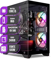 PC Gamer Mancer, Intel Core i5, RX 580 8GB, 8GB DE RAM, SSD 240GB, Fonte 500W 80 Plus