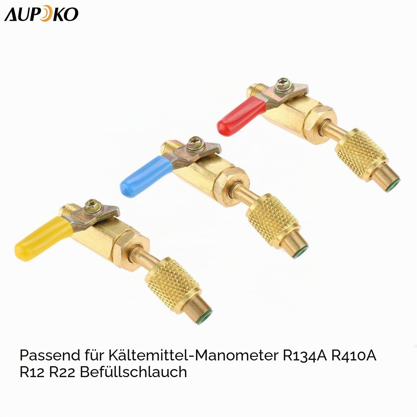 A/C Kältemittel Kugelhahn 1/4 Zoll SAE für R410A R134A R12 R22 HVAC System | Kompaktkugelhahn aus hochwertigem Material, 1/4" SAE Anschluss zur Durchflussregulierung