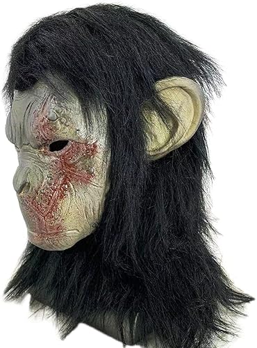 Miniatura 2 de HENGYUTOYMASK Máscaras de látex realistas de chimpancé máscara de gorila de Halloween, disfraz de cabeza de mono para adultos, máscara de látex